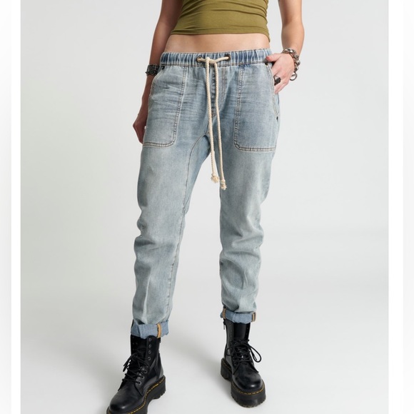 NWT ONE TEASPOON MONTANA SHABBIES DRAWSTRING BOYFRIEND JEANS